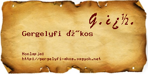 Gergelyfi Ákos névjegykártya